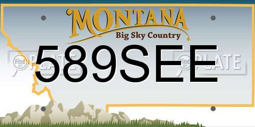 589SEE Montana License Plate