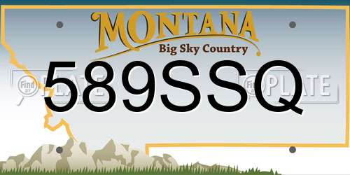 589SSQ Montana License Plate