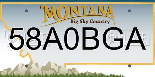 58A0BGA Montana License Plate