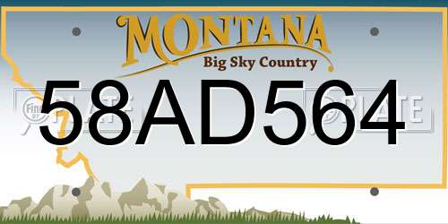 58AD564 Montana License Plate