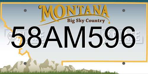 58AM596 Montana License Plate