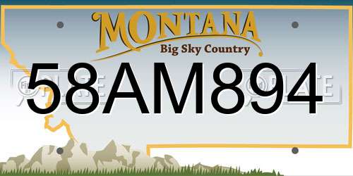 58AM894 Montana License Plate