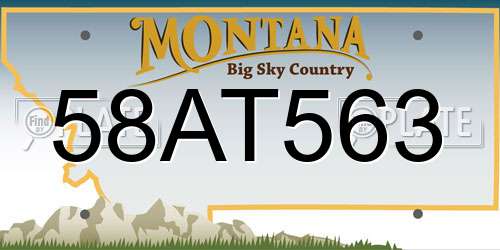 58AT563 Montana License Plate