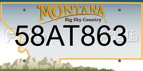 58AT863 Montana License Plate