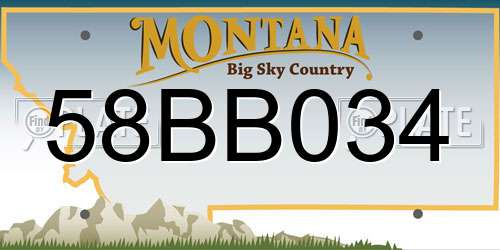 58BB034 Montana License Plate