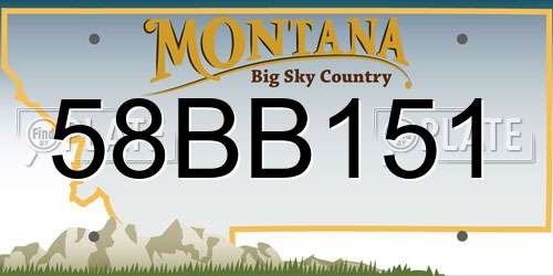 58BB151 Montana License Plate