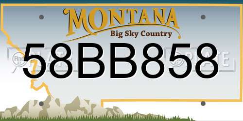 58BB858 Montana License Plate