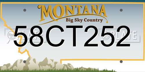 58CT252 Montana License Plate