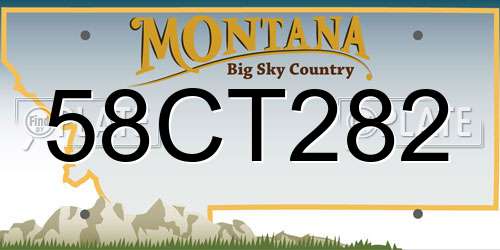 58CT282 Montana License Plate