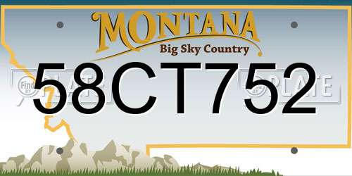 58CT752 Montana License Plate