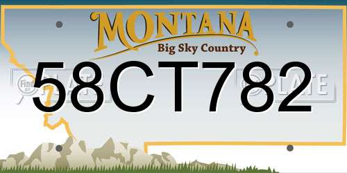 58CT782 Montana License Plate