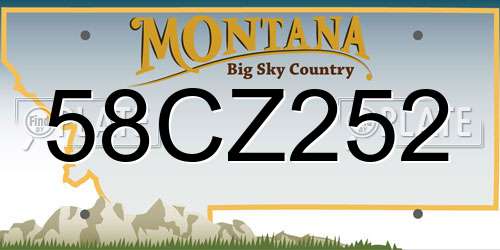 58CZ252 Montana License Plate