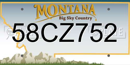 58CZ752 Montana License Plate