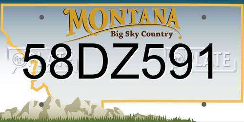 58DZ591 Montana License Plate