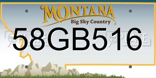 58GB516 Montana License Plate