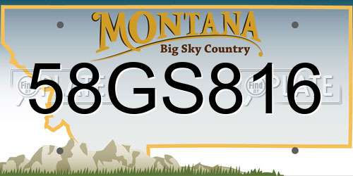58GS816 Montana License Plate