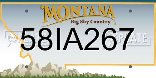 58IA267 Montana License Plate