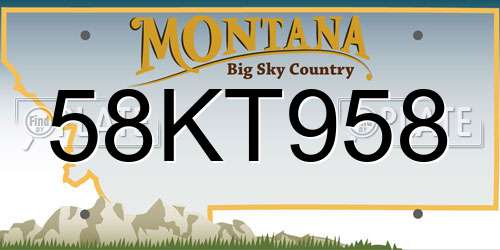 58KT958 Montana License Plate