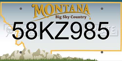 58KZ985 Montana License Plate