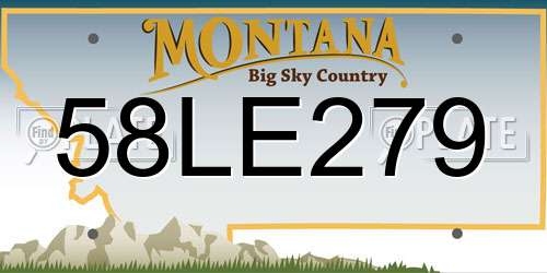 58LE279 Montana License Plate