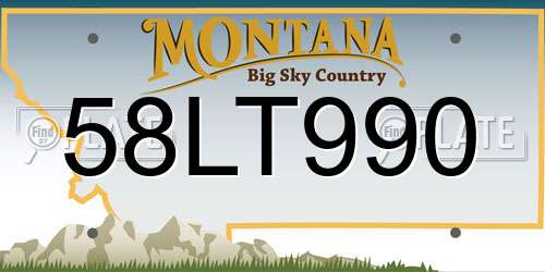 58LT990 Montana License Plate