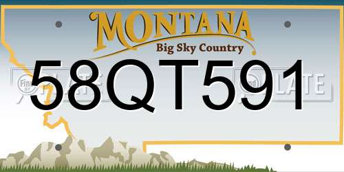 58QT591 Montana License Plate