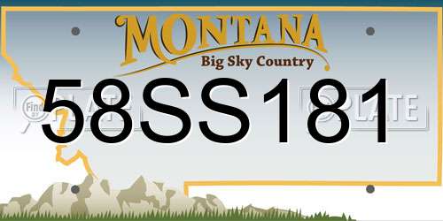 58SS181 Montana License Plate