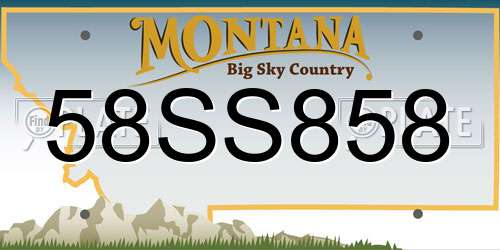 58SS858 Montana License Plate