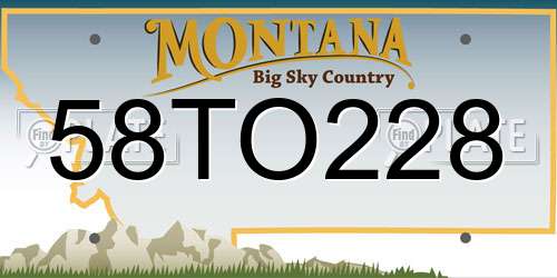 58TO228 Montana License Plate