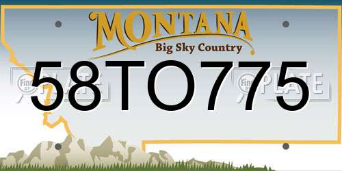 58TO775 Montana License Plate