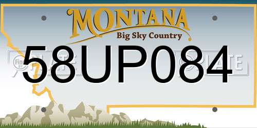 58UP084 Montana License Plate