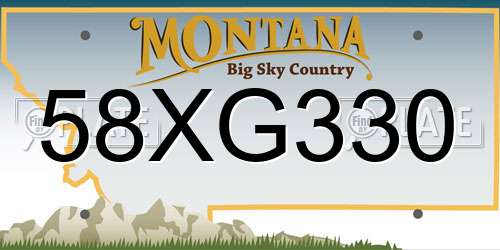 58XG330 Montana License Plate