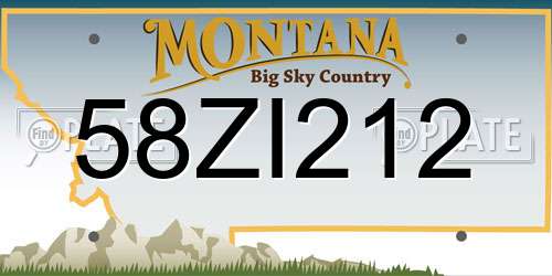 58ZI212 Montana License Plate