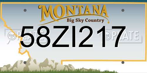 58ZI217 Montana License Plate