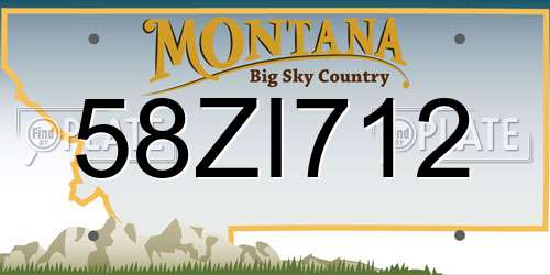 58ZI712 Montana License Plate
