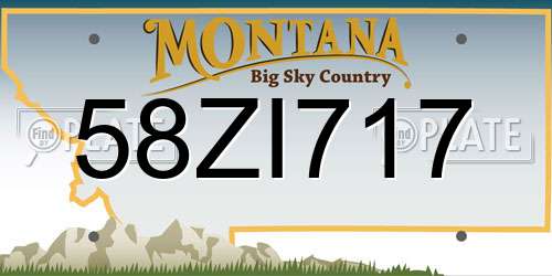 58ZI717 Montana License Plate