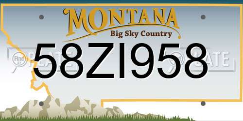 58ZI958 Montana License Plate