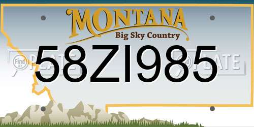 58ZI985 Montana License Plate