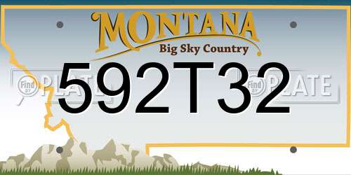 592T32 Montana License Plate
