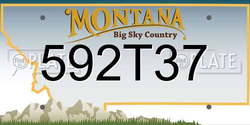 592T37 Montana License Plate