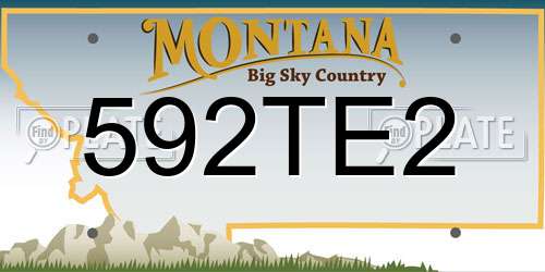 592TE2 Montana License Plate