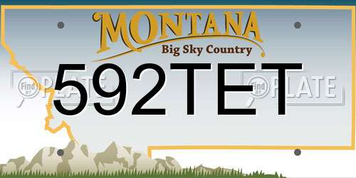 592TET Montana License Plate
