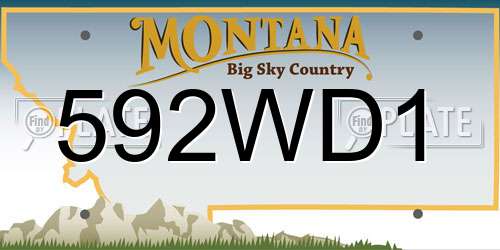 592WD1 Montana License Plate