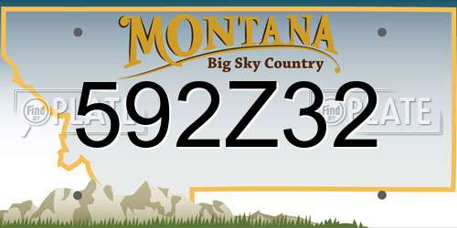 592Z32 Montana License Plate