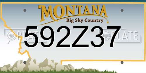 592Z37 Montana License Plate