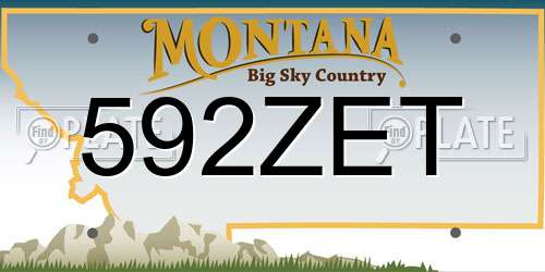 592ZET Montana License Plate