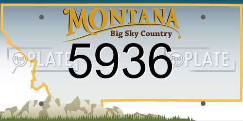 5936 Montana License Plate