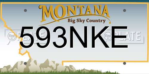 593NKE Montana License Plate
