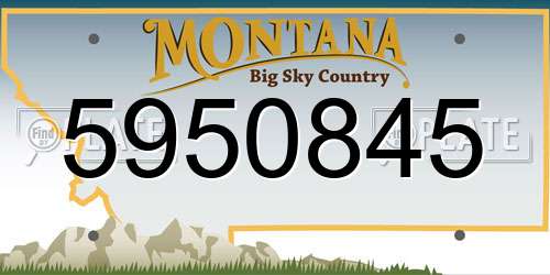5950845 Montana License Plate