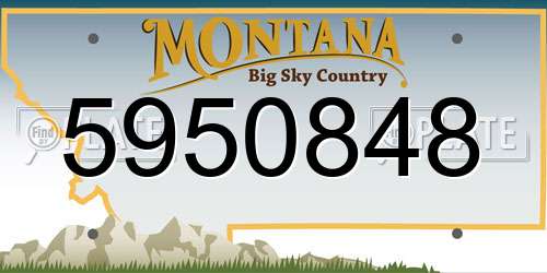 5950848 Montana License Plate